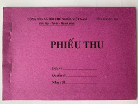 Phiếu thu A5 1 liên 100 tờ